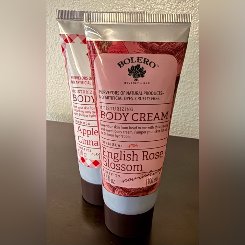 Bolero Beverly Hills Moisturizing Body Cream Duo | English Rose + Apple Cinnamon